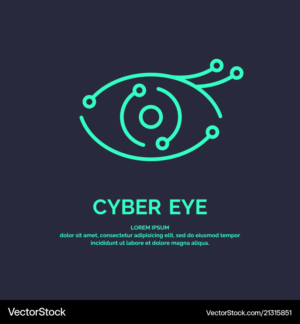 Conceptual logo and label cyber eye