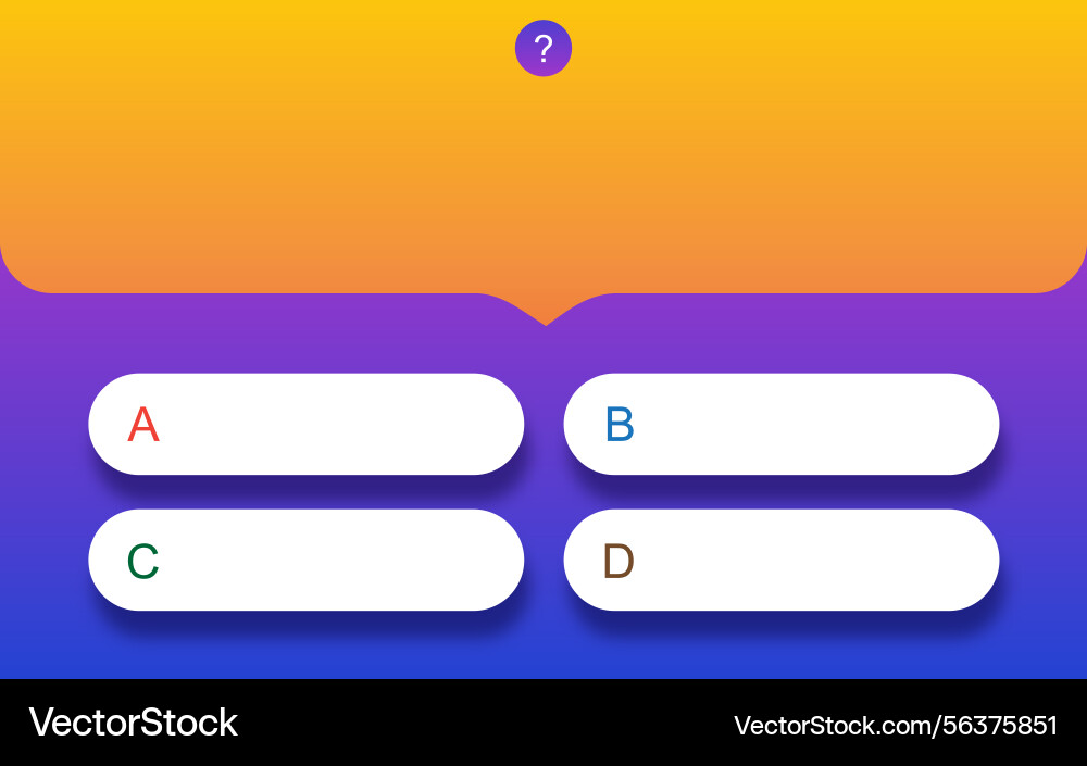 Quiz game menu template modern style Vector Image