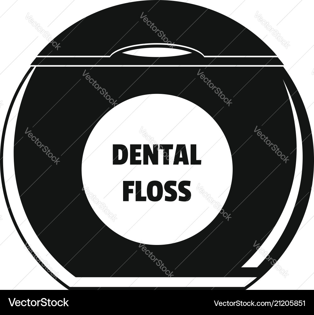 Round box floss icon simple style Round box floss icon simple style Vector Image