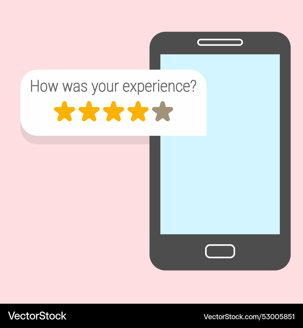 Smartphone screen with a feedback request Smartphone screen with a feedback request vector image