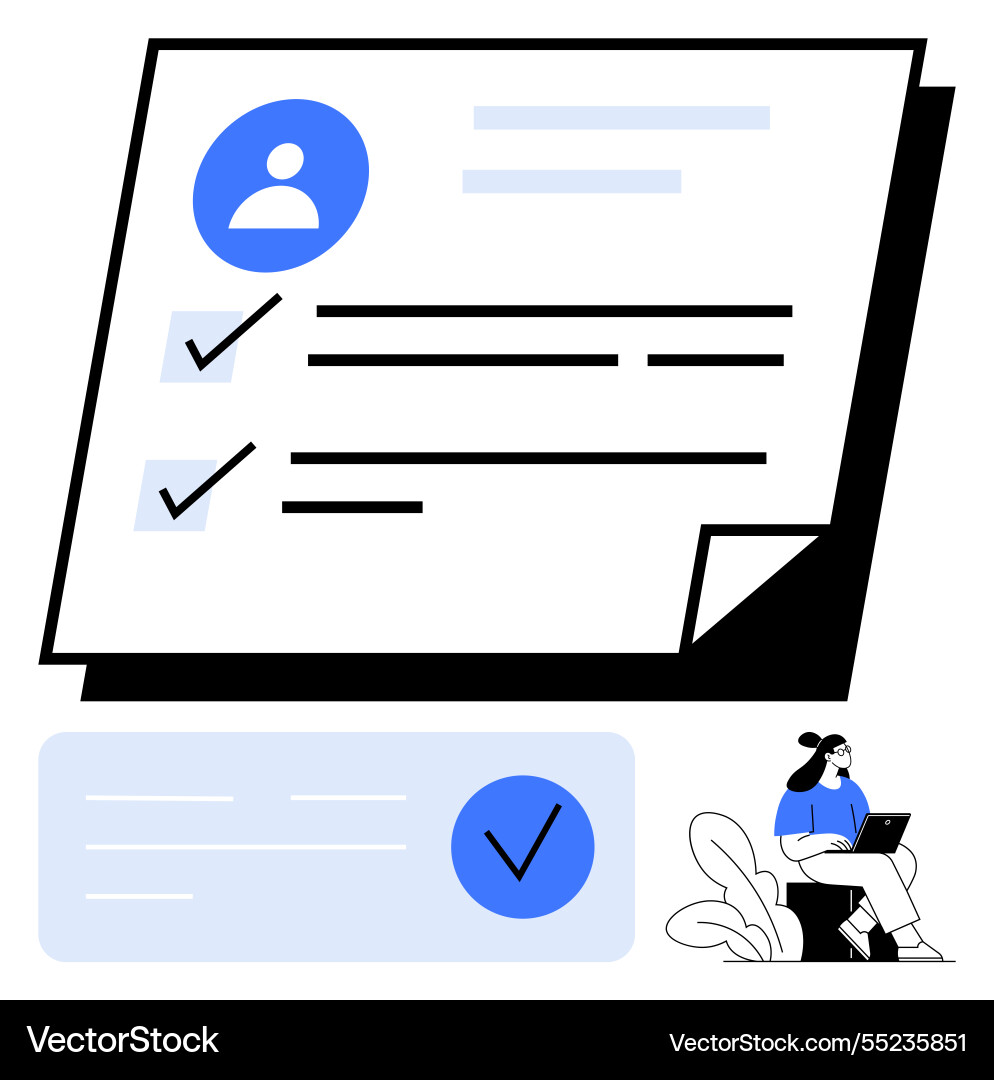 Task checklist with character icon and background Vector Image
