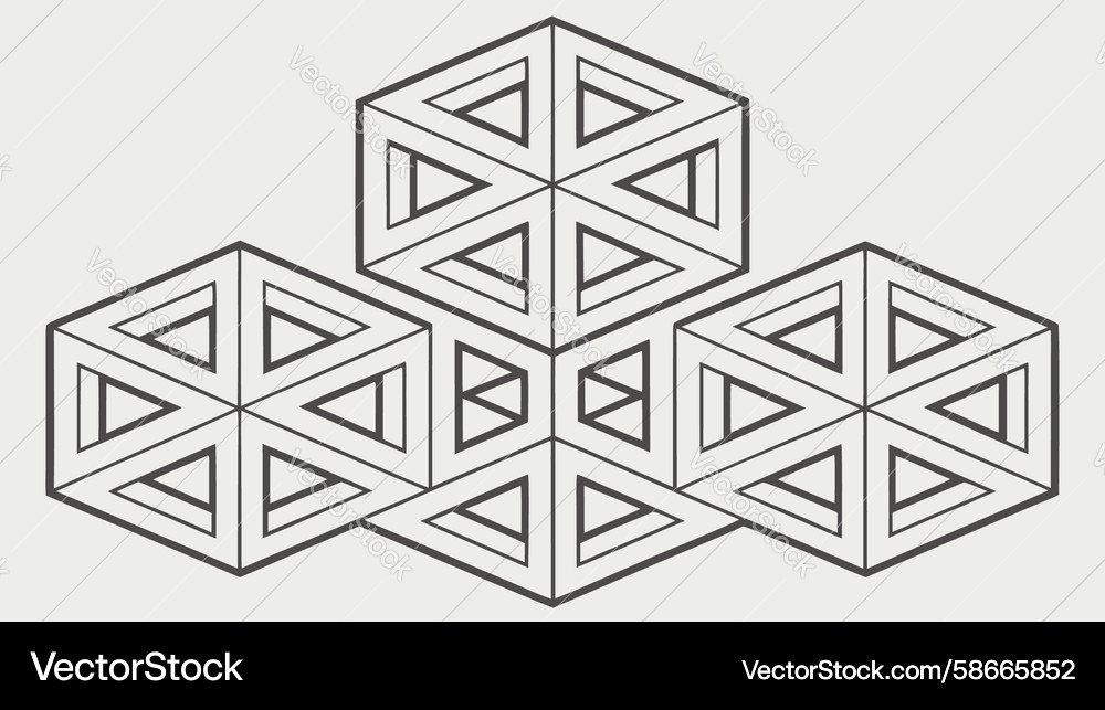 Abstract stacked geometric cube pattern design Vector Image