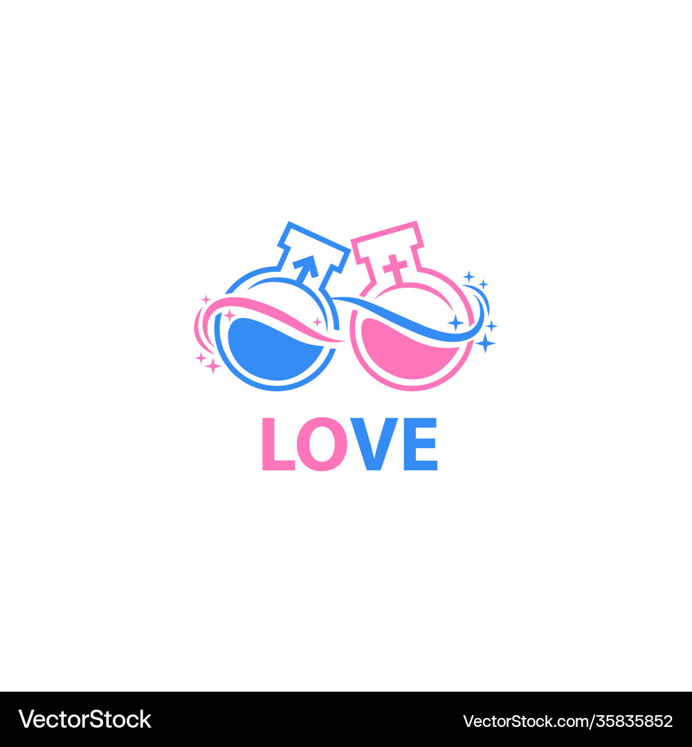 Chemistry love laboratory elixir template logo vector image