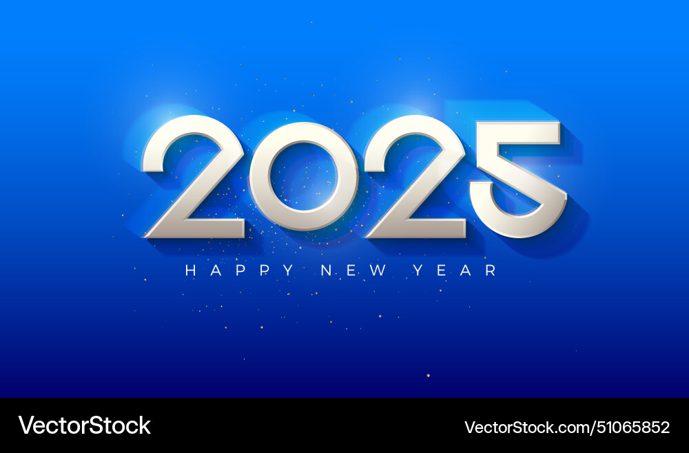 Modern and 3d design happy new year 2025 Vector Image