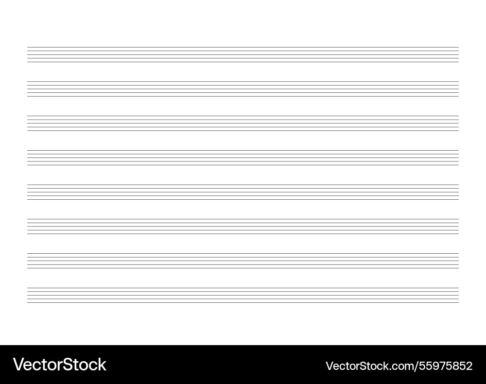 Music notation blank sheet horizontal format Music notation blank sheet horizontal format vector image