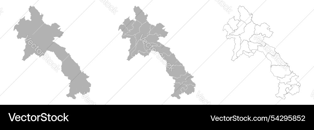 Set of laos maps with main map and regional Vector Image