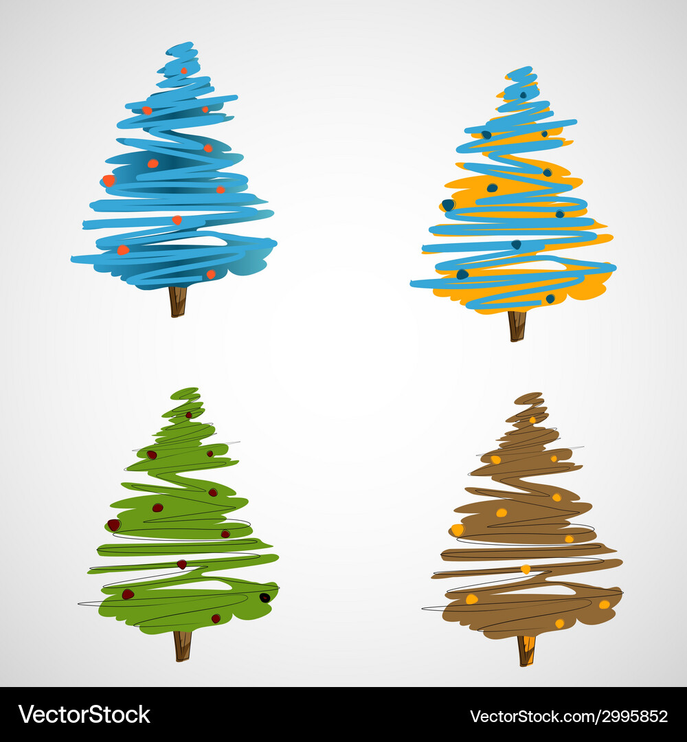 Set of trees on a light background Vector Image