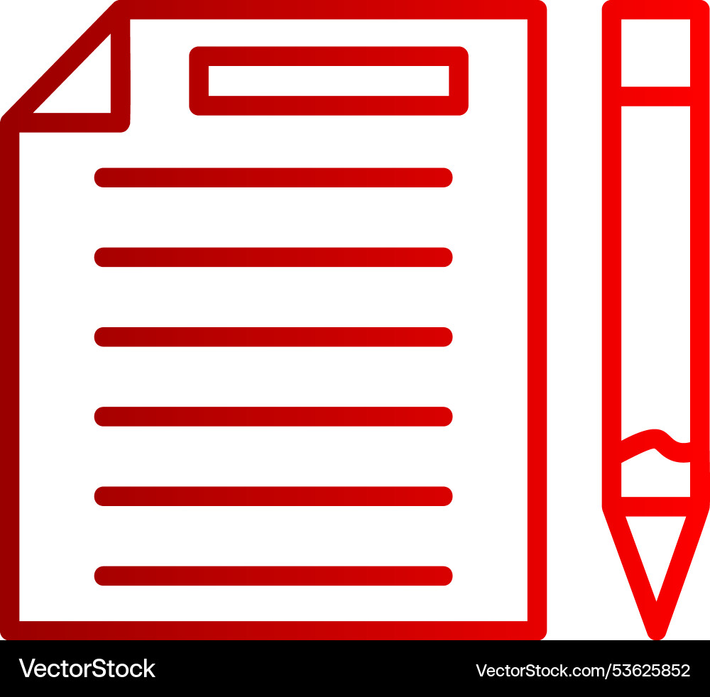 Writing line gradient icon Vector Image