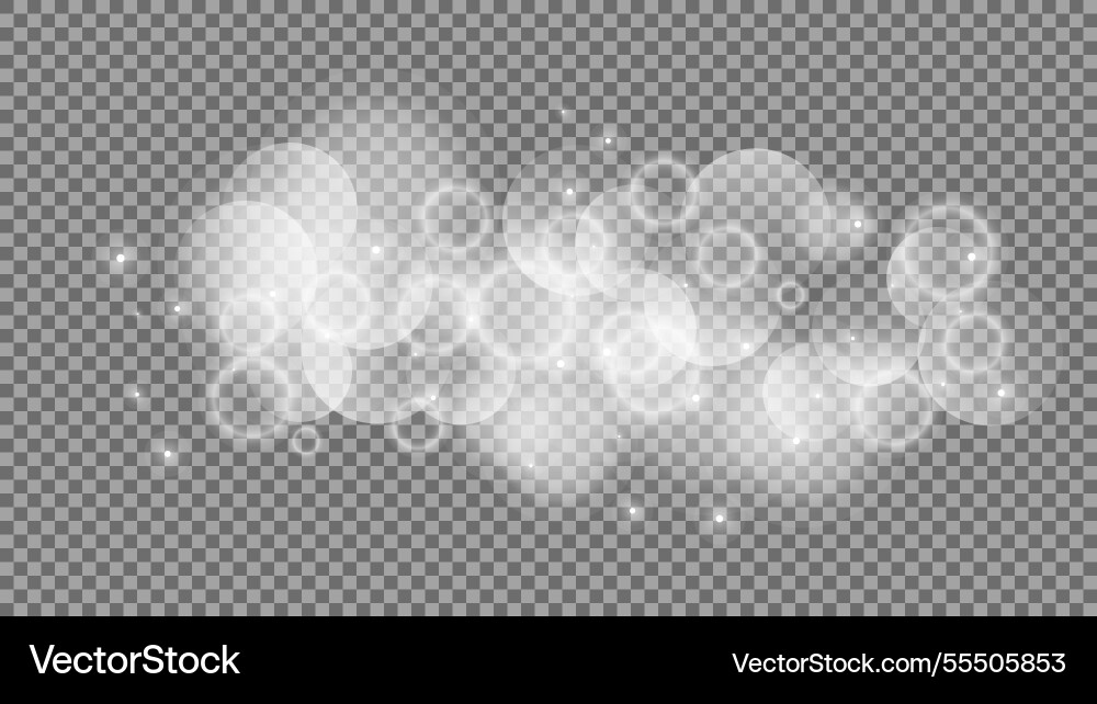 Bokeh circles on transparent background Bokeh circles on transparent background Vector Image