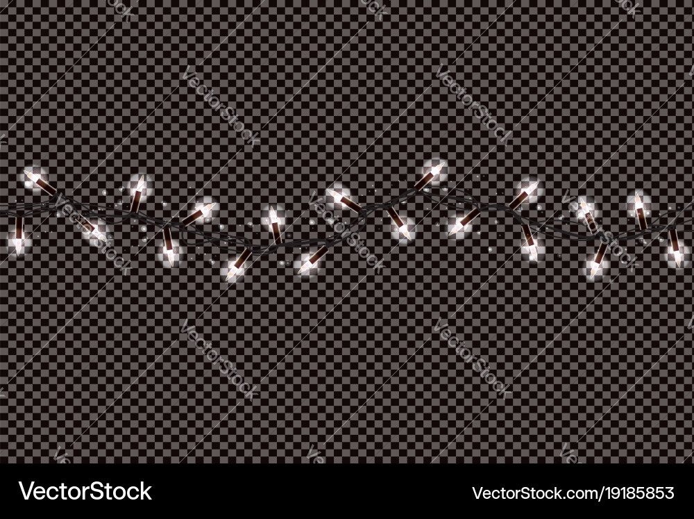 Christmas lights string isolated on transparent vector image