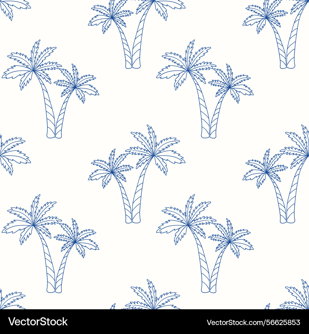 Decorative palm tree pattern on a light background Decorative palm tree pattern on a light background vector image