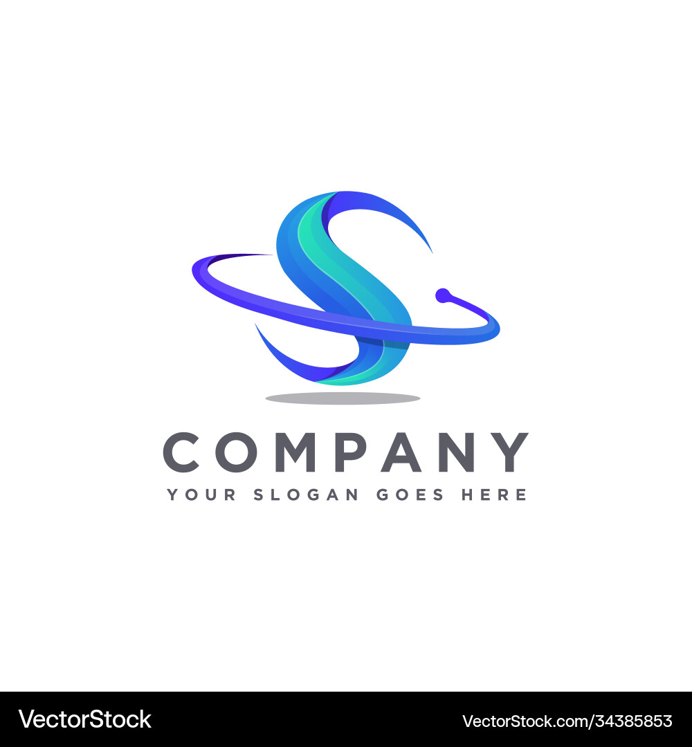 Gradient Motion S Logo Icon vector image
