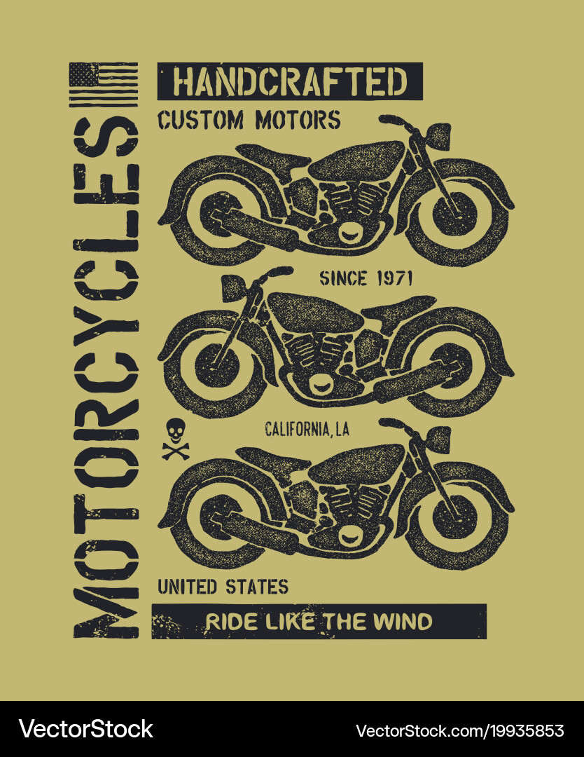 Hand gezeichnetes Vintage Motorrad vektorbild