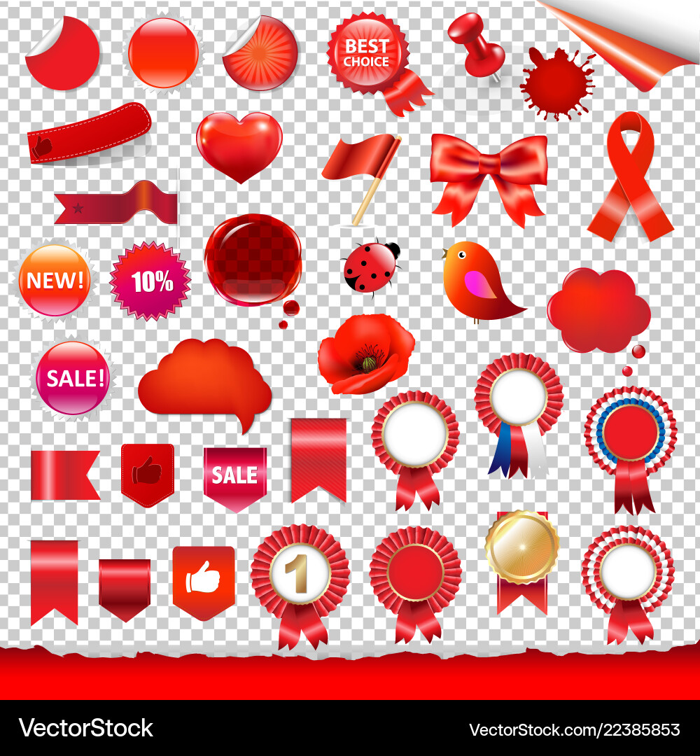 Red labels and symbols set Red labels and symbols set vector image