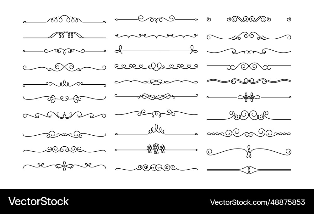 Swirl Line Dividers - Decorative & Elegant Vector Image