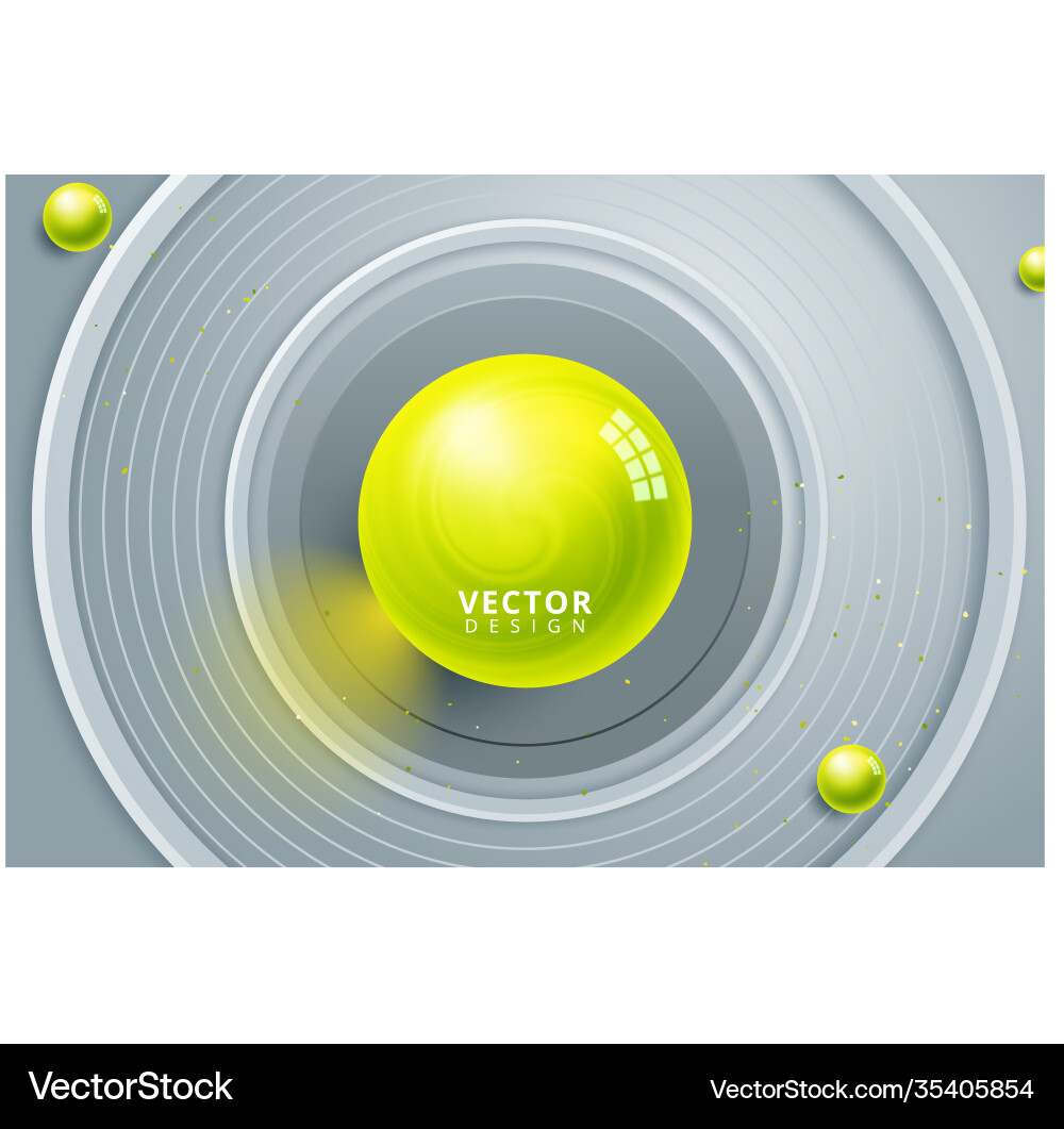 Abstract background with dynamic 3d spheres Vector Image