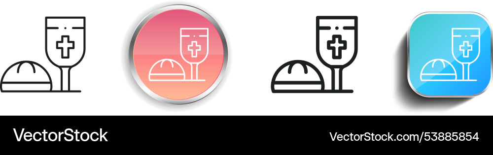 Eucharist icon thin linear regular and button vector image