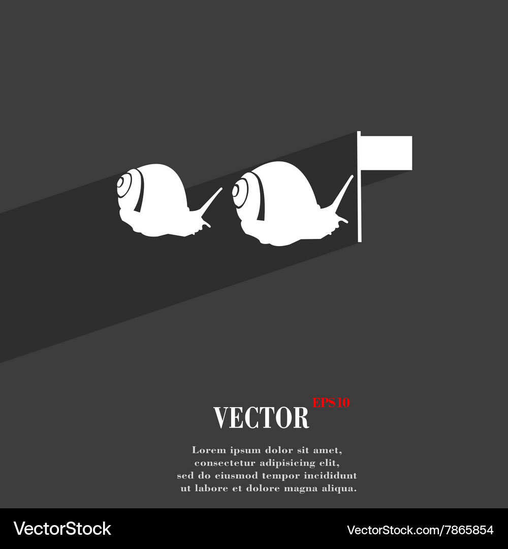 Fast snail symbol flat modern web design with long Vector Image