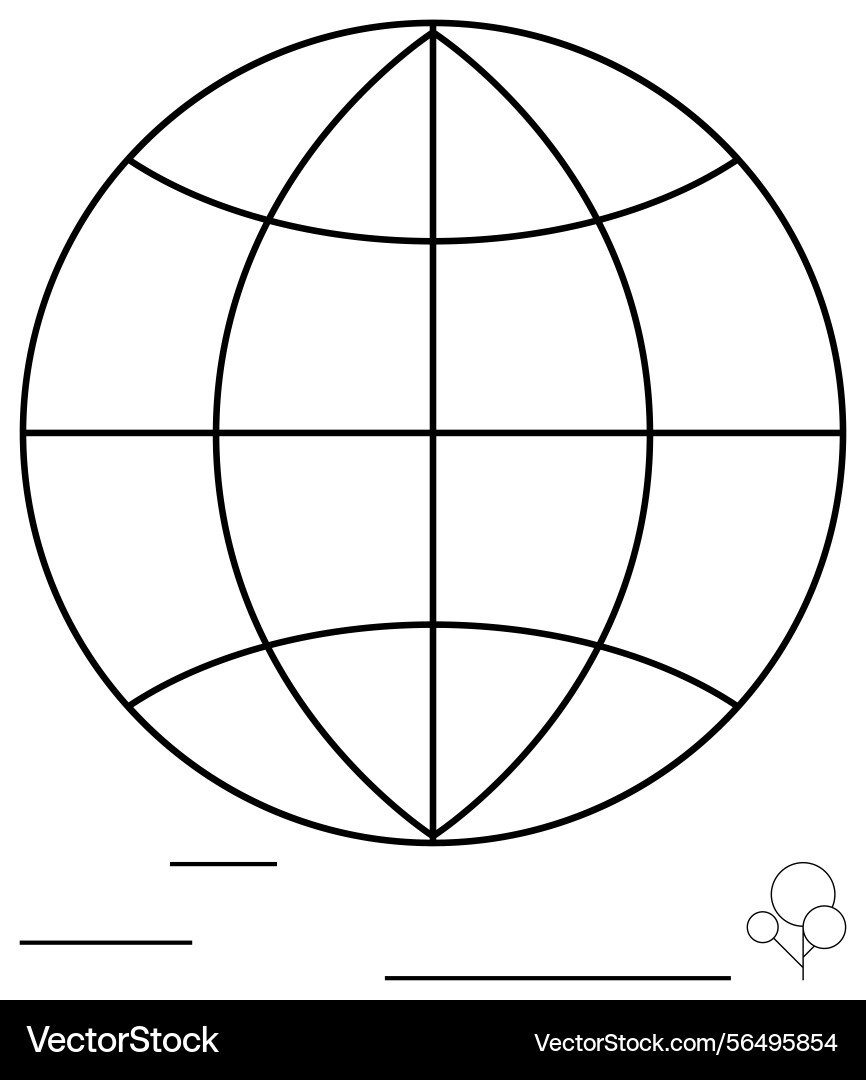 Global sphere with grid design and minimalist Global sphere with grid design and minimalist vector image