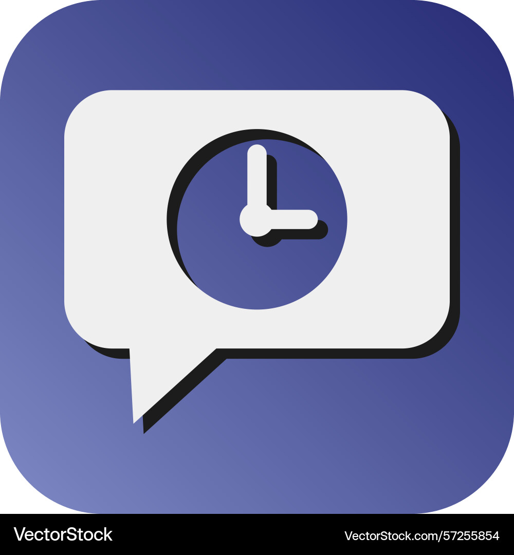 Message clock glyph gradient background icon vector image