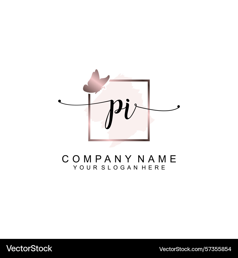 Minimalist handwritten pi initial logos with soft Minimalist handwritten pi initial logos with soft Vector Image