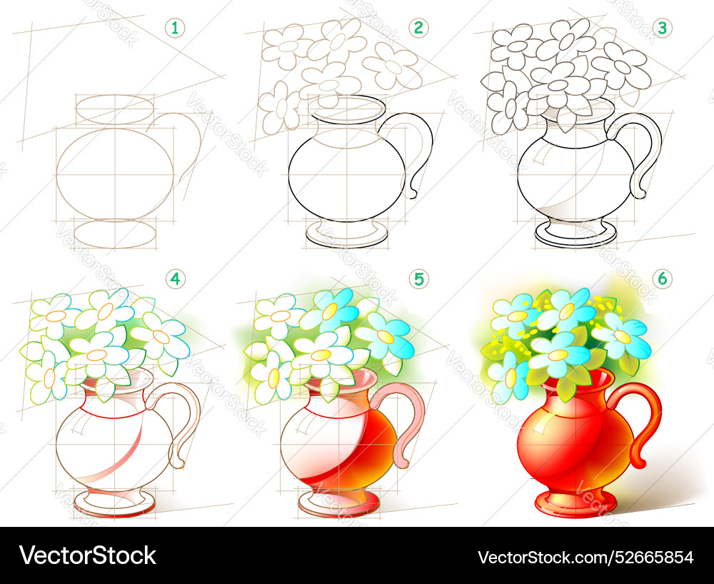 Page shows how to learn step by paint Page shows how to learn step by paint vector image