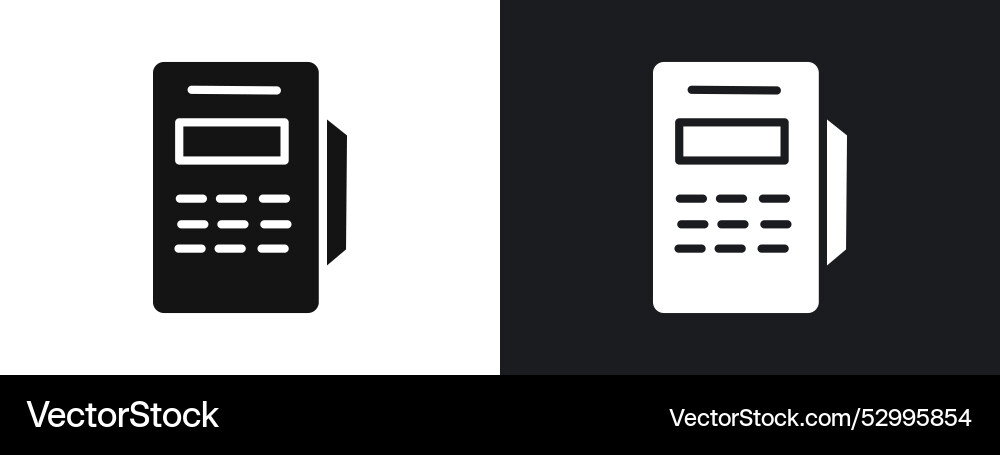 Pos terminal icon linear graphics set in black Pos terminal icon linear graphics set in black vector image