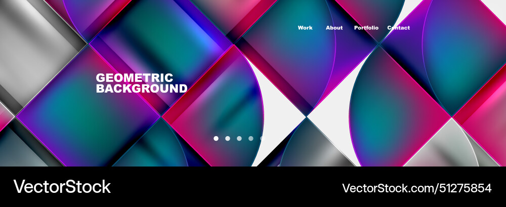 Round triangles and squares web site page template Round triangles and squares web site page template Vector Image