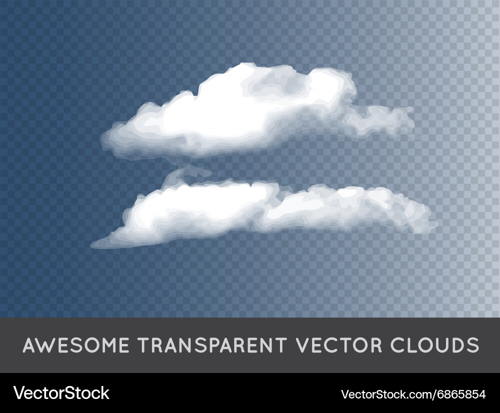 Transparent clouds can be used with any background vector image