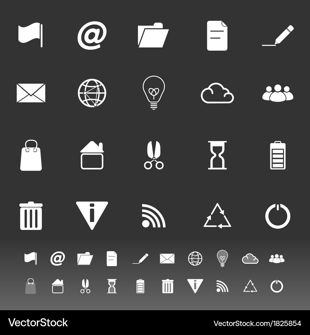 Web and internet icons on gray background Vector Image