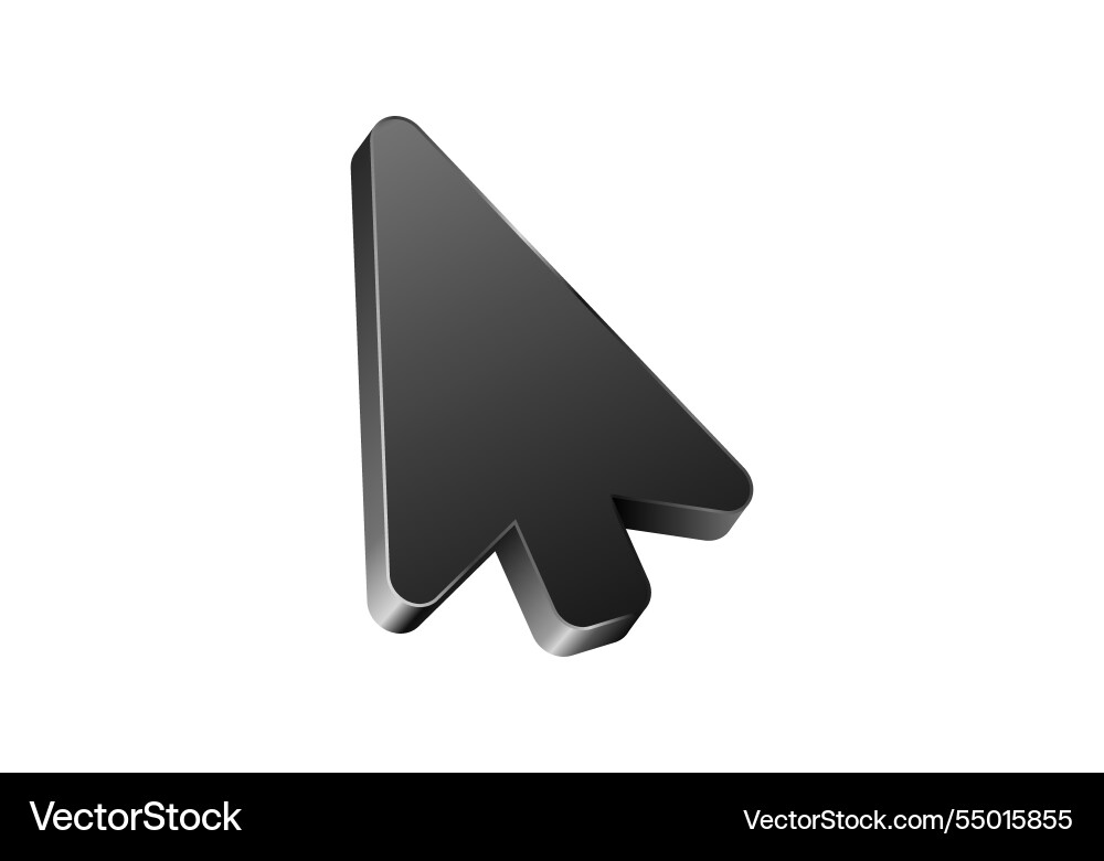 Black 3d computer mouse cursor icon vector image