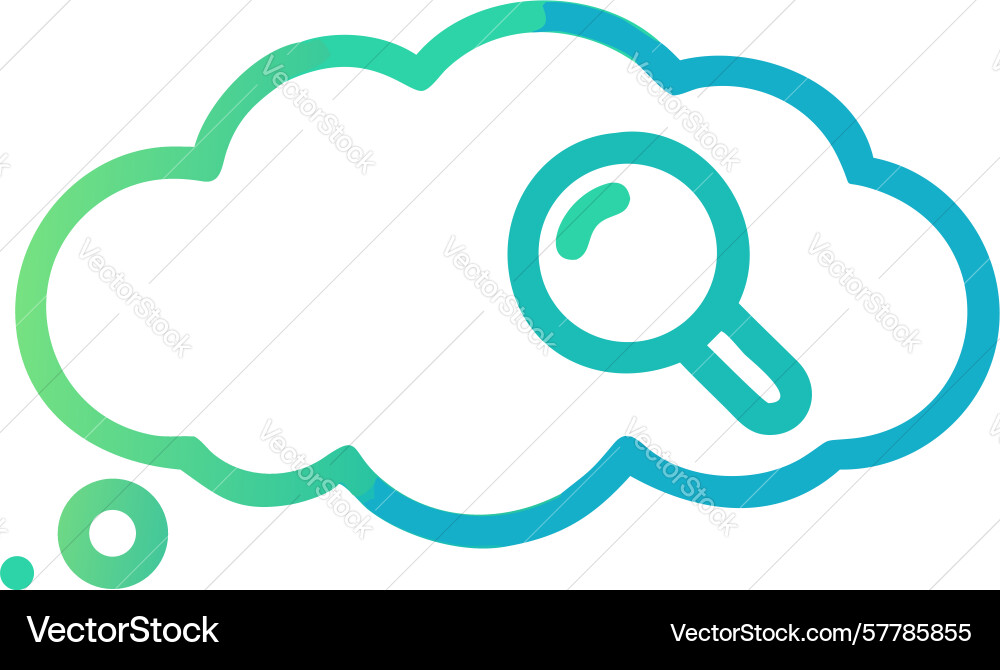 Cloud search icon find data everywhere design vector image