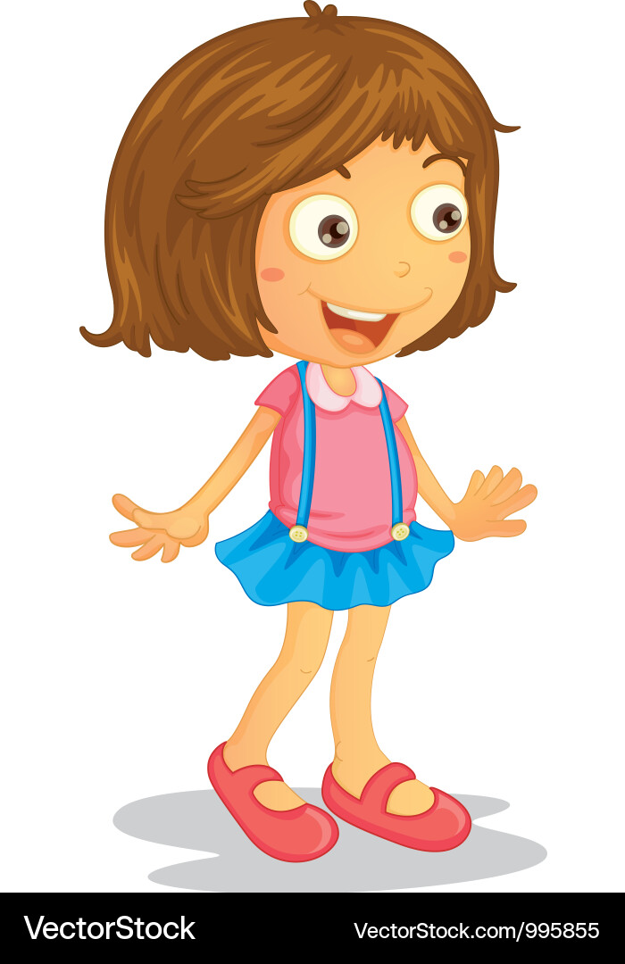Cute Cartoon Girl Vector Image