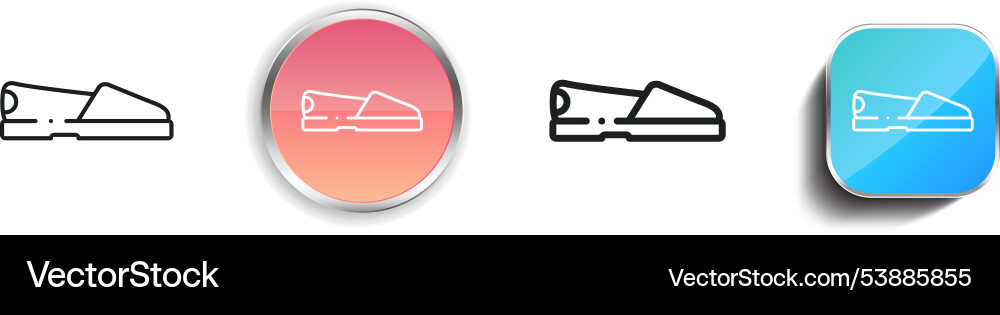 Flat shoes icon thin linear regular and button Flat shoes icon thin linear regular and button Vector Image
