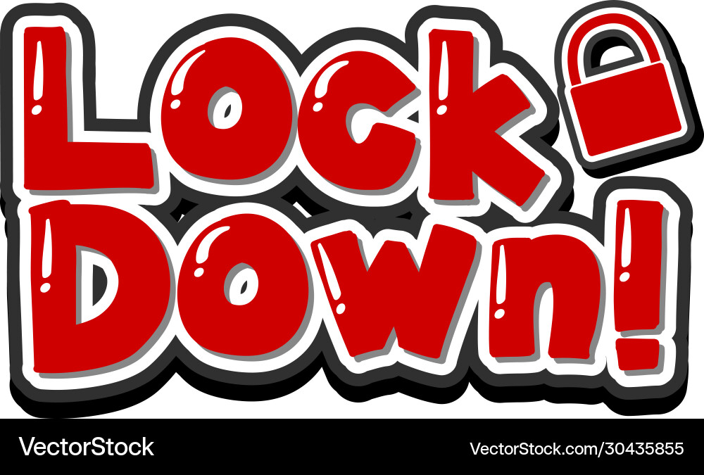 Font design for word lockdown in red color vector image