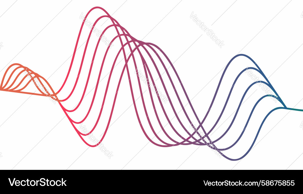 Gradient wavy lines abstract colorful digital Vector Image