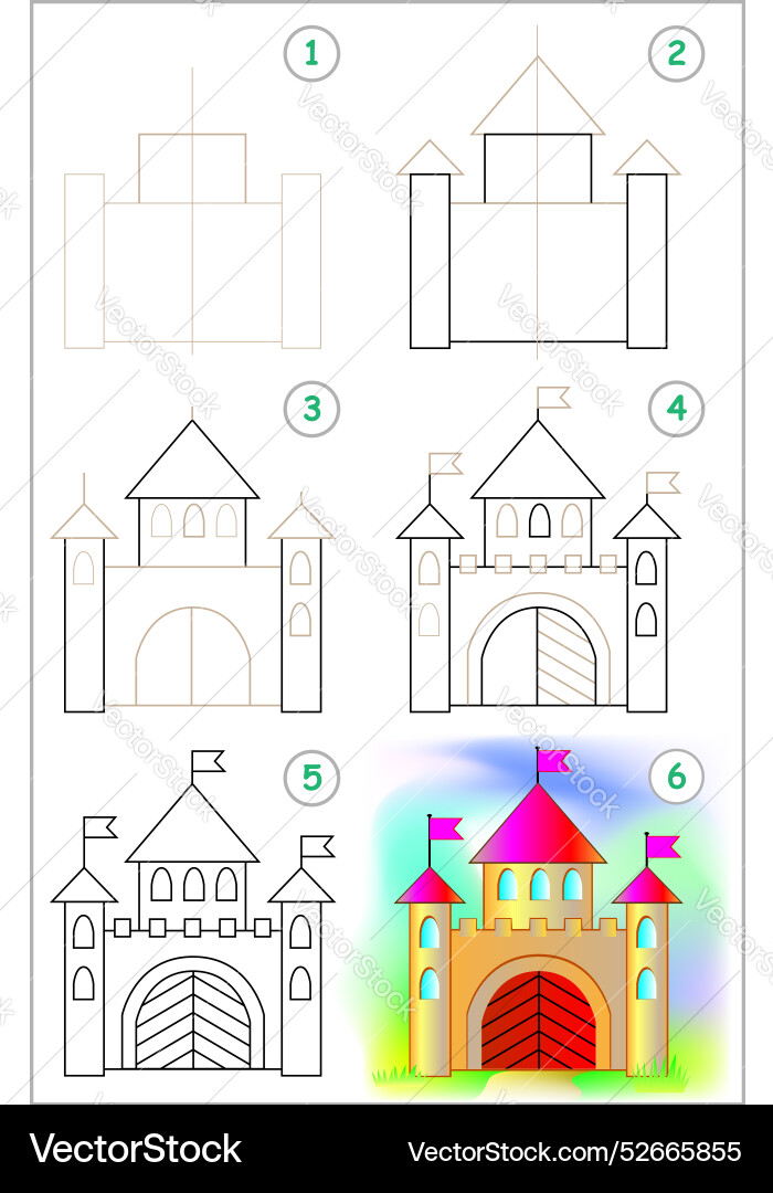 Page shows how to learn step by draw Page shows how to learn step by draw vector image