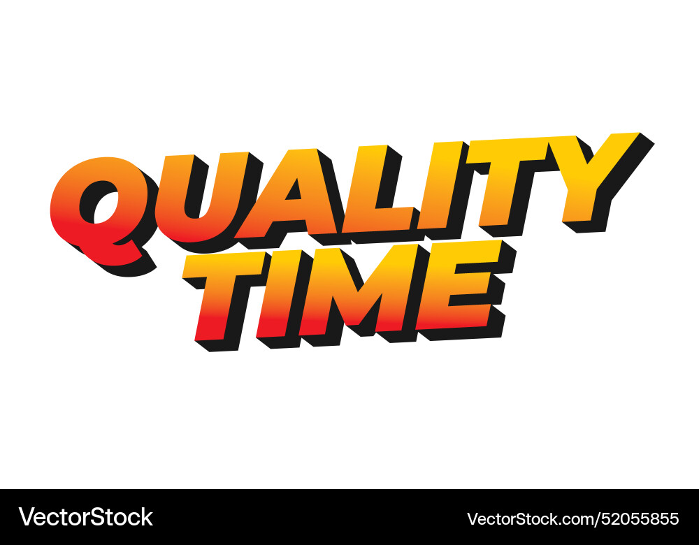 Quality time text effect in 3d style with good Vector Image