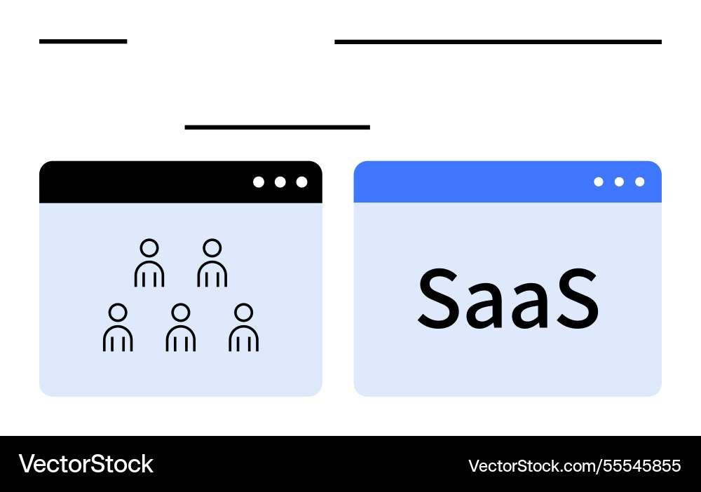 Saas concept with user management and web Vector Image