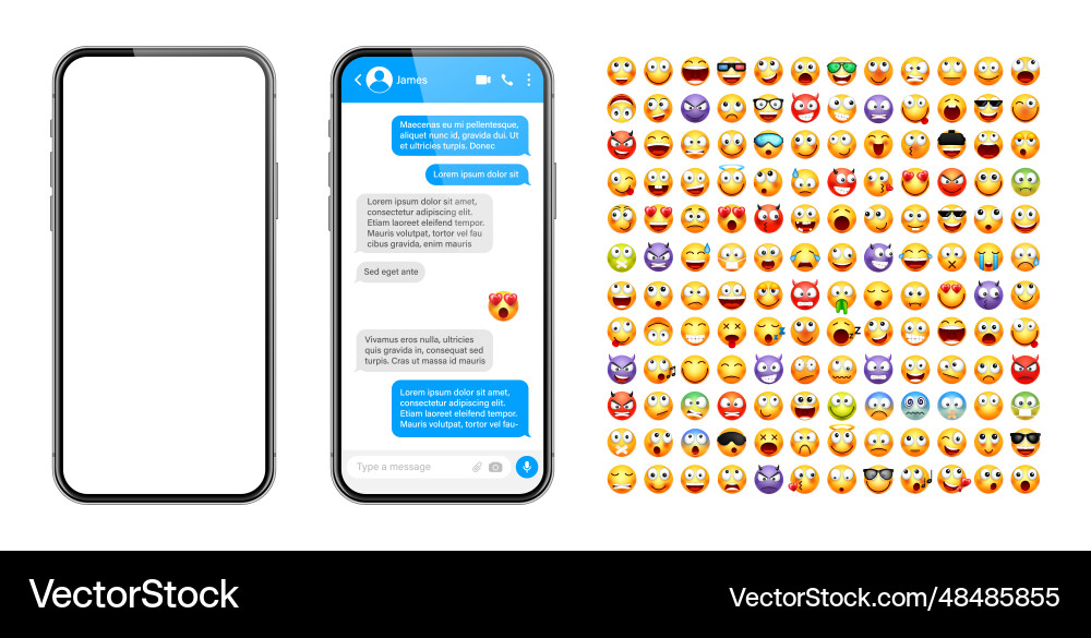 Smartphone messaging app user interface design Smartphone messaging app user interface design vector image