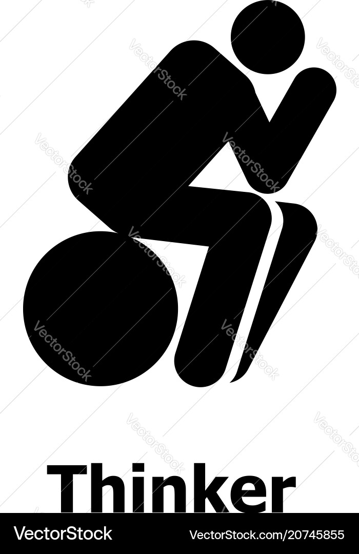 Thinker icon simple style Vector Image