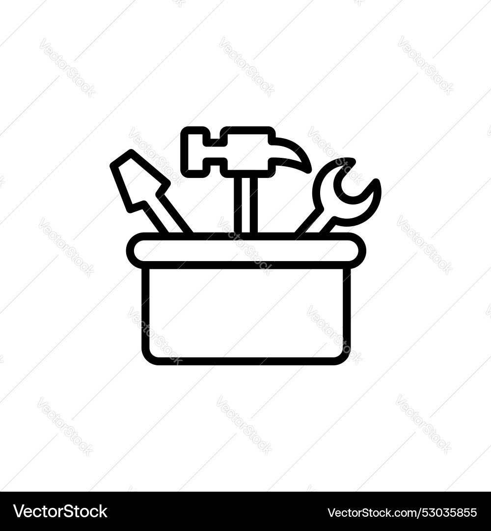 Toolbox icon set carpenter toolkit symbol Toolbox icon set carpenter toolkit symbol Vector Image