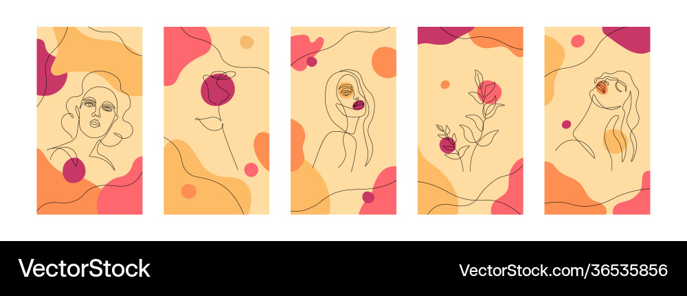 Abstract woman stories line face fashion Abstract woman stories line face fashion vector image