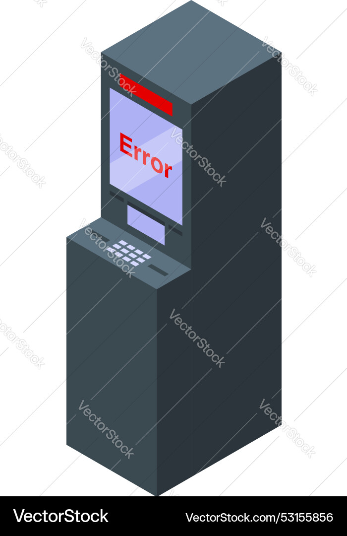 Atm Maschine zeigt Fehlermeldung auf dem Bildschirm Atm Maschine zeigt Fehlermeldung auf dem Bildschirm vektorbild