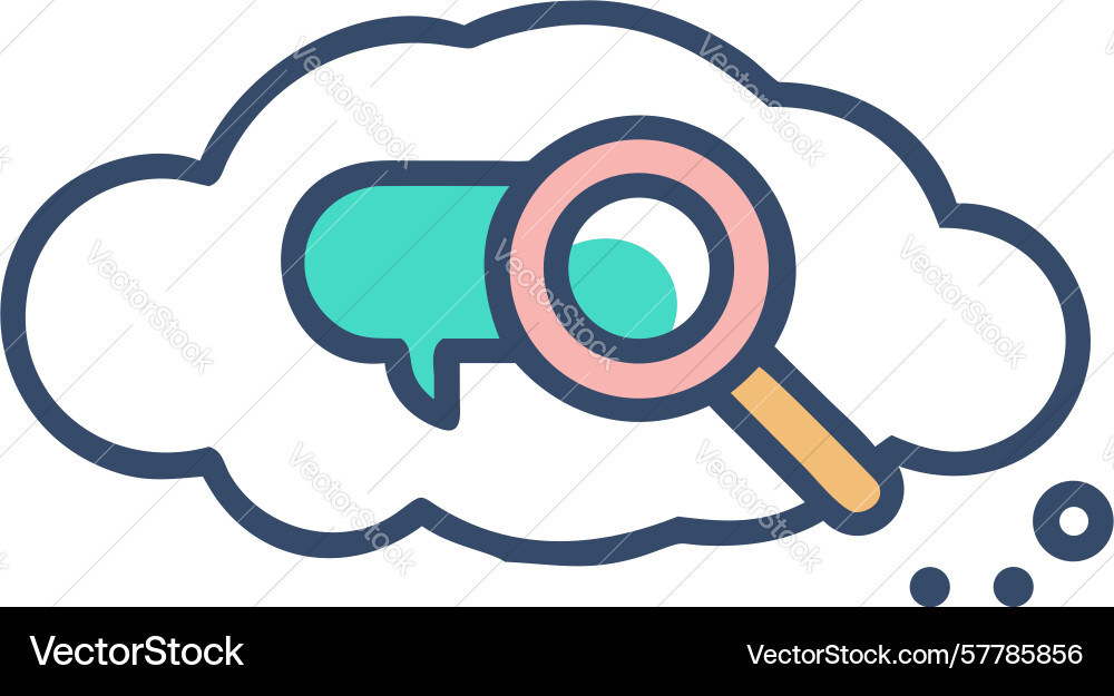 Cloud messaging search find conversations design vector image