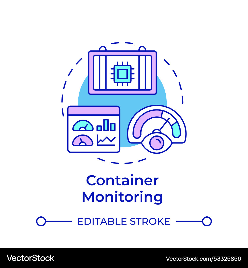 Container monitoring multi color concept icon Container monitoring multi color concept icon vector image