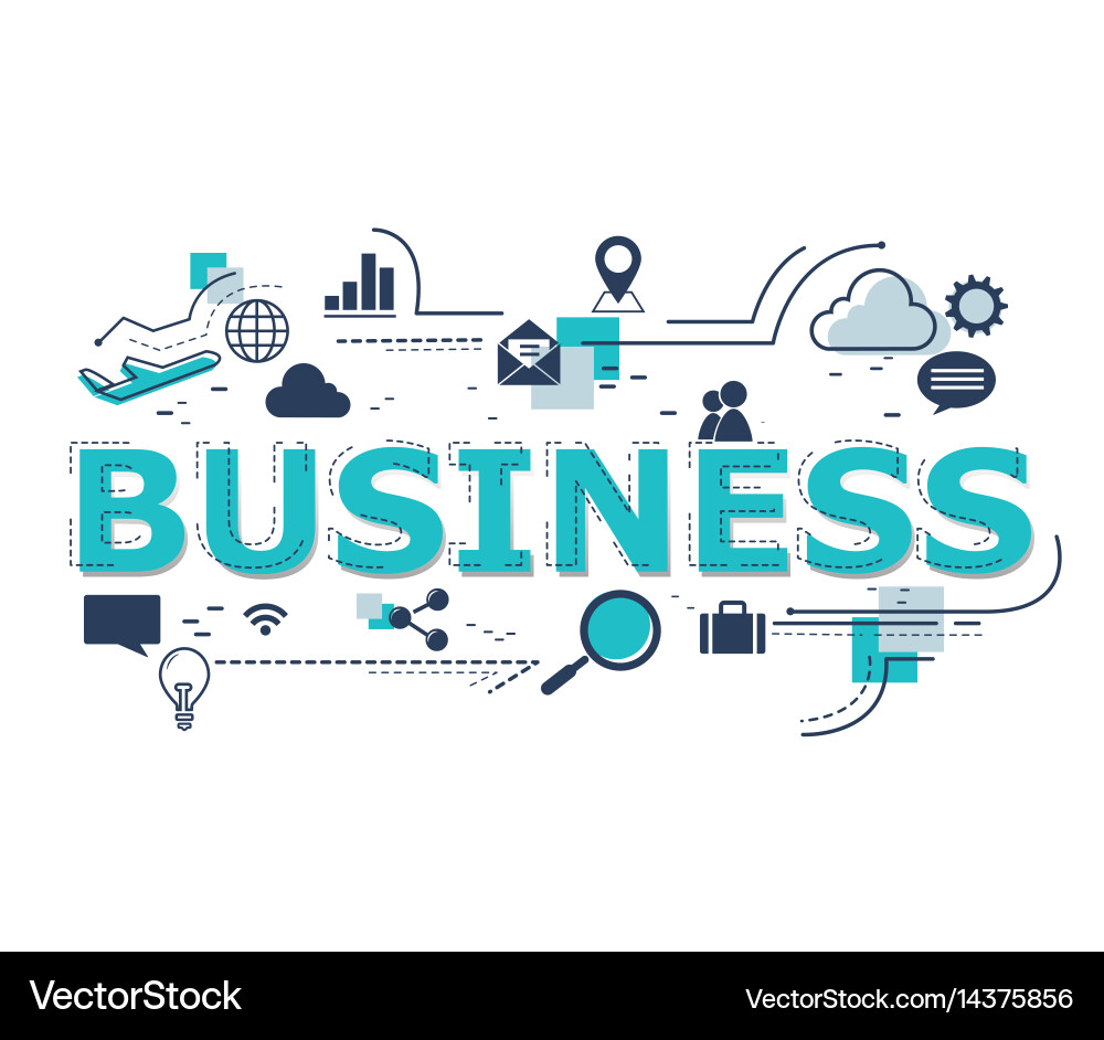 Creative of business word lettering Royalty Free Vector
