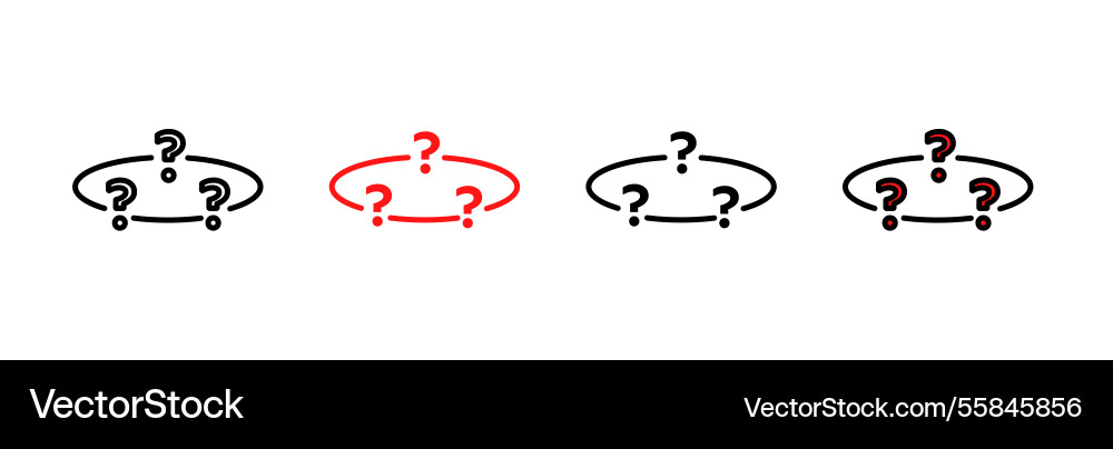 Creative symbols with question marks in various vector image