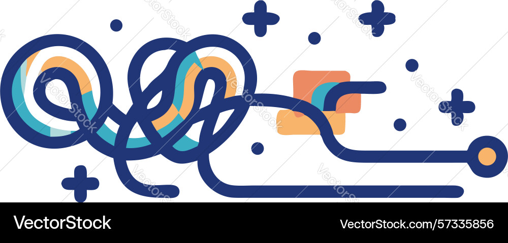 Dynamic abstract tangled lines connectivity flow vector image