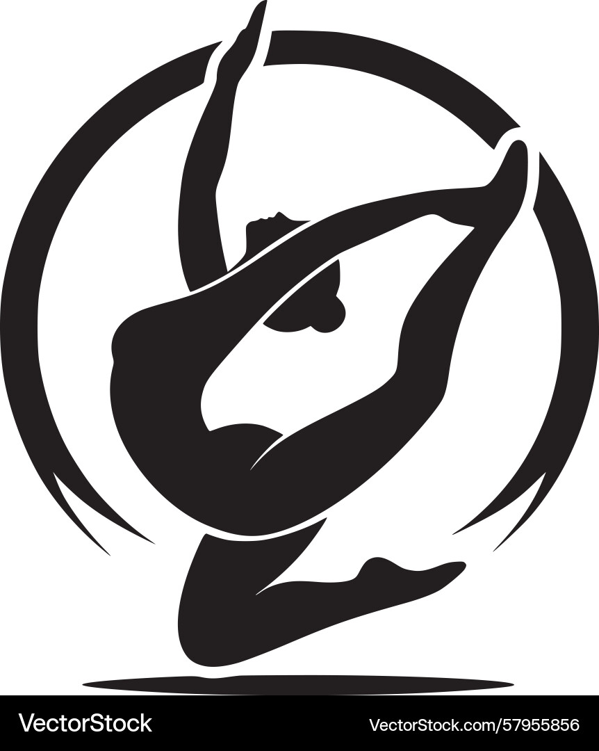 Dynamic Gymnastics Pose Vector Image